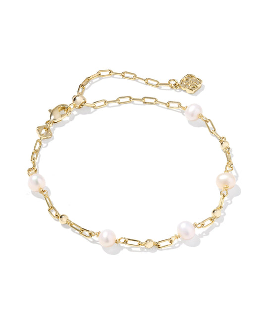 ASHTON DELICATE CHAIN BRACELET GOLD FRESHWATER CULTURED PEARL