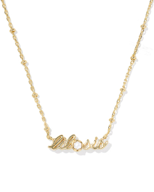 LIL SIS SHORT PENDANT NECKLACE GOLD FRESHWATER CULTURED PEARL