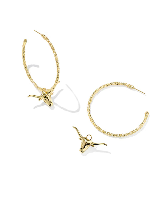 LONGHORN HOOP EARRINGS GOLD