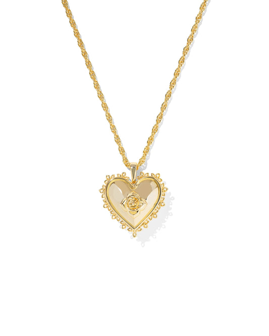 MALLORY ROSE LOCKET SHORT PENDANT NECKLACE GOLD