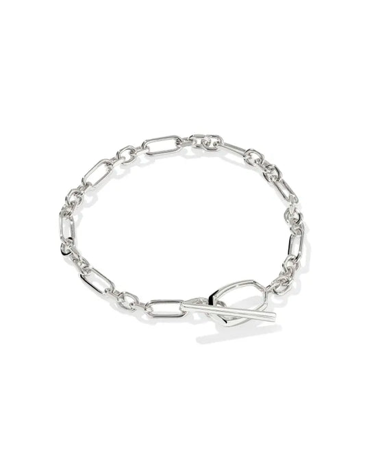 SYLVIA METAL LINK AND CHAIN BRACELET SILVER