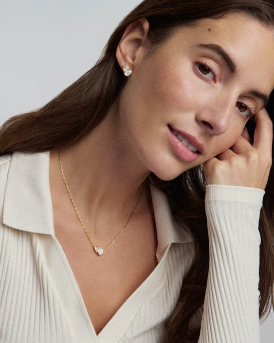 TATUM SHORT PENDANT NECKLACE GOLD NEUTRAL MIX