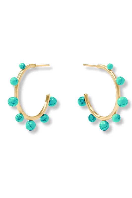 Hydra Stone Hoop Turquoise Blue M