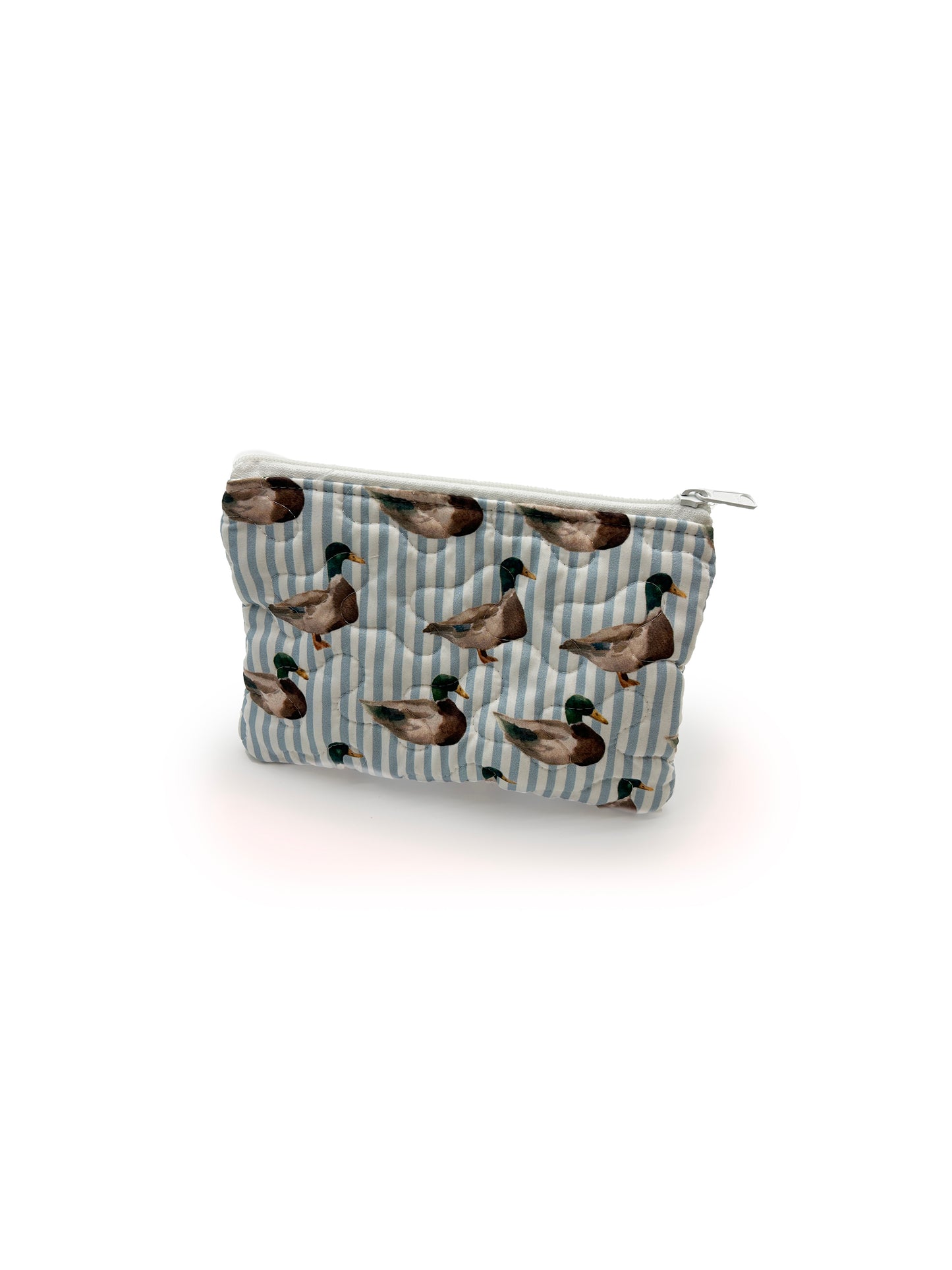 Mallory Ducks Icon Blue Quilted Makeup Bag