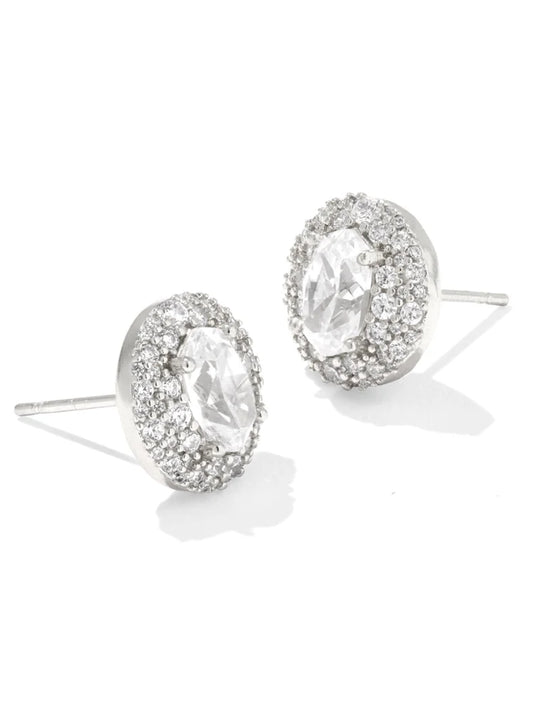 BELLA STUD EARRINGS SILVER WHITE CZ