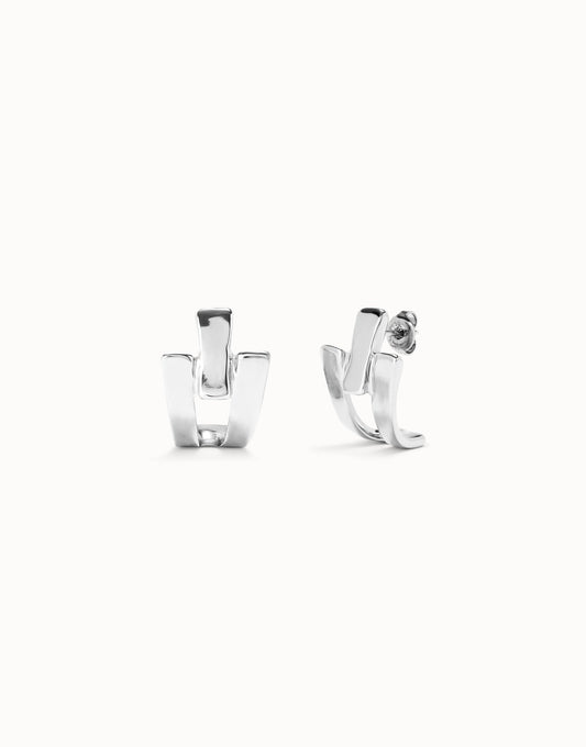 metal alloy earing plated in sterling silver