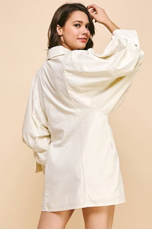 LONG SLEEVE MINI SHIRT DRESS