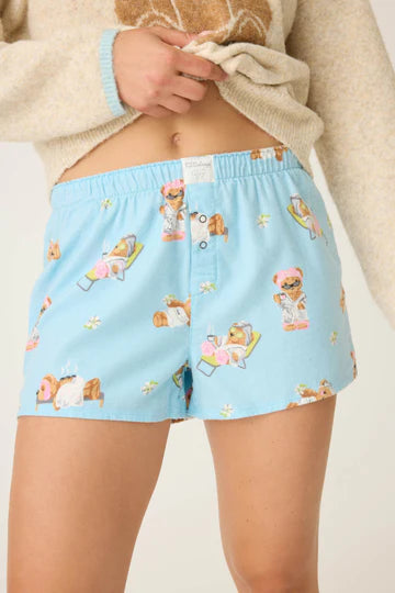 ICE BLUE FLANNEL SHORTS