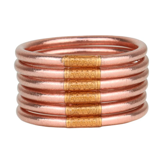 Rose Gold All Weather Bangles® (Set of 6) - Serenity Prayer - Medium