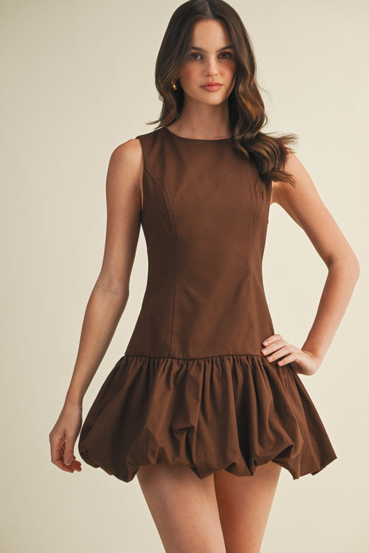BALLOON HEM SLEEVELESS DRESS