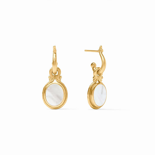 Saratoga Hoop & Charm Earring Mother of Pearl