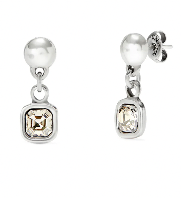 sterling silver plated metal alloy earrings with crystals