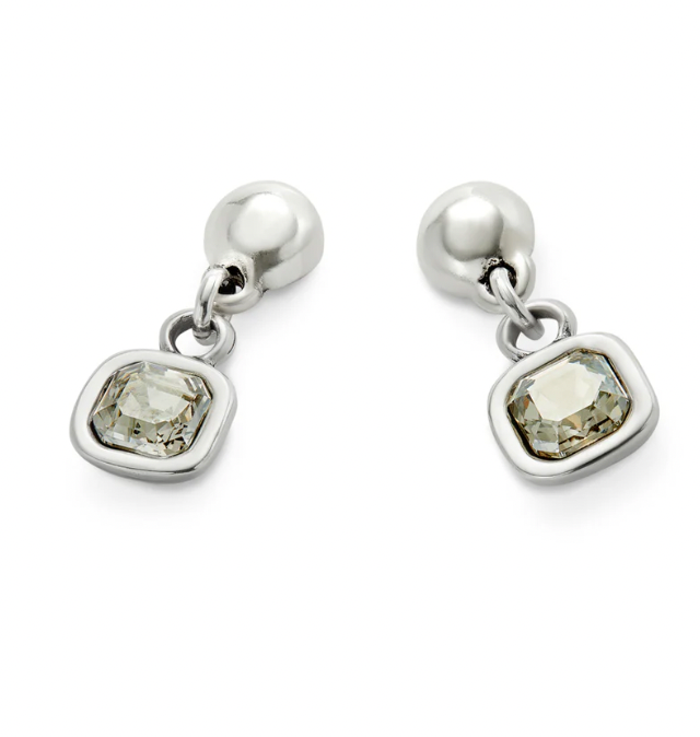 sterling silver plated metal alloy earrings with crystals