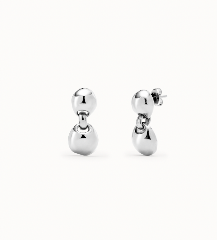 sterling silver plated metal alloy earrings with small ball