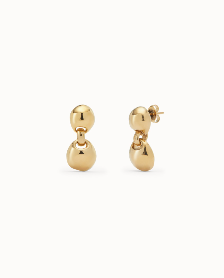 18k gold plated alloy metal earrings with small ball