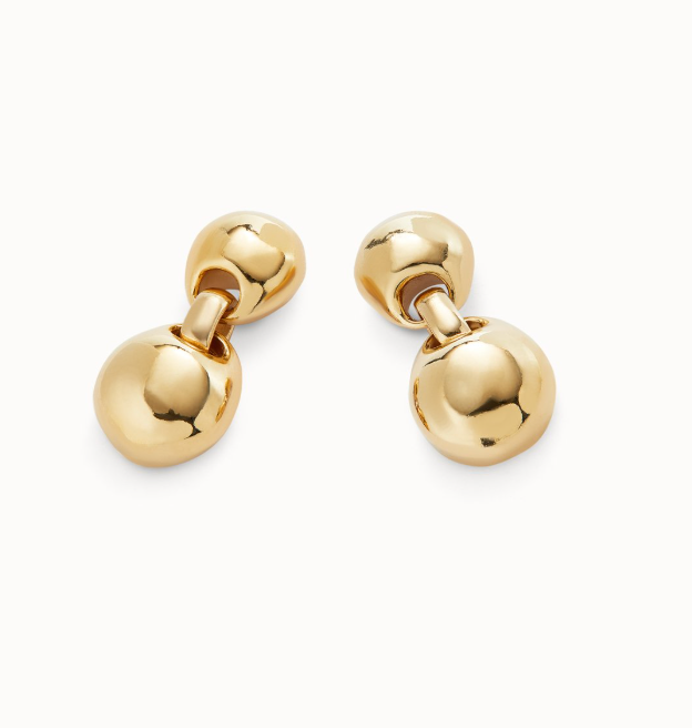 18k gold plated alloy metal earrings with small ball