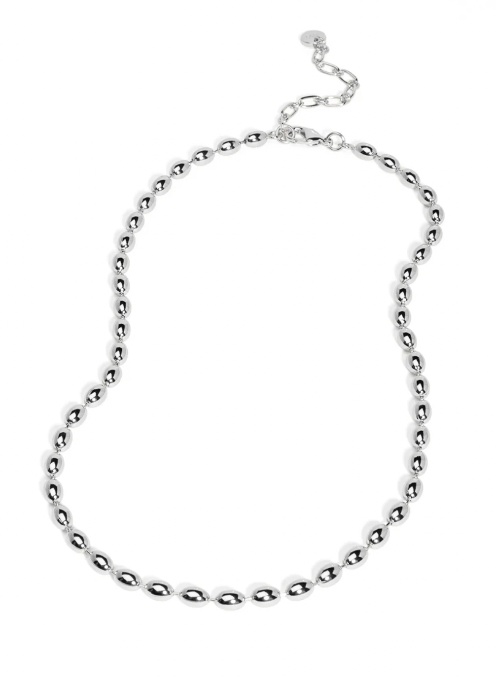 Beaded Collar Necklace Silver