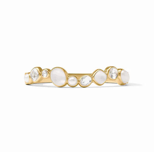 Kaleidoscope Hinge Bangle Iridescent Clear Crystal