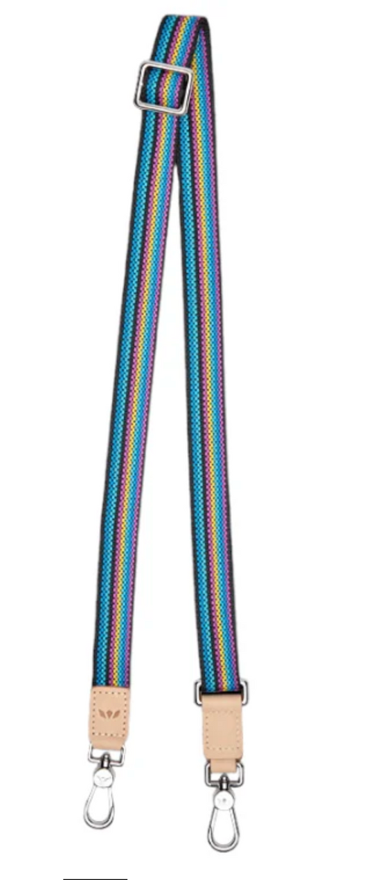 Slim Crossbody Strap, 25mm Blueberry Webbing