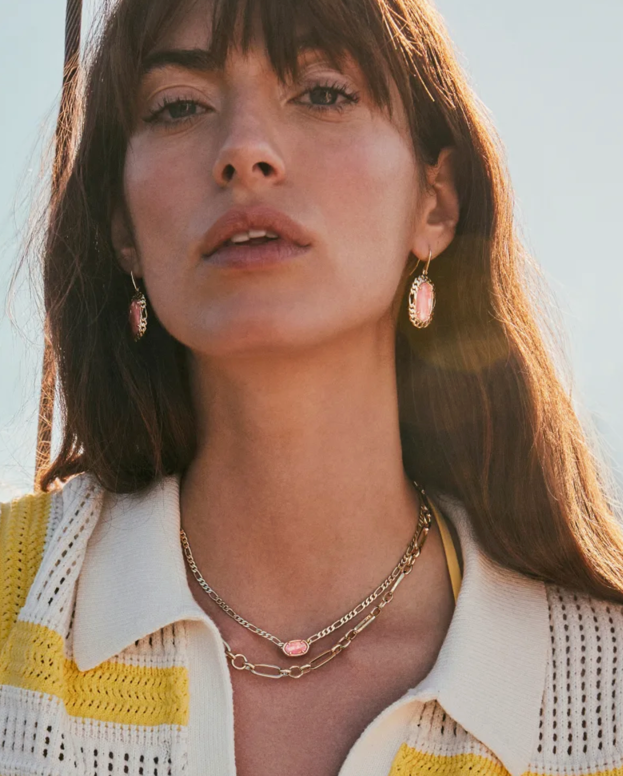 SYLVIA METAL LINK AND CHAIN NECKLACE GOLD
