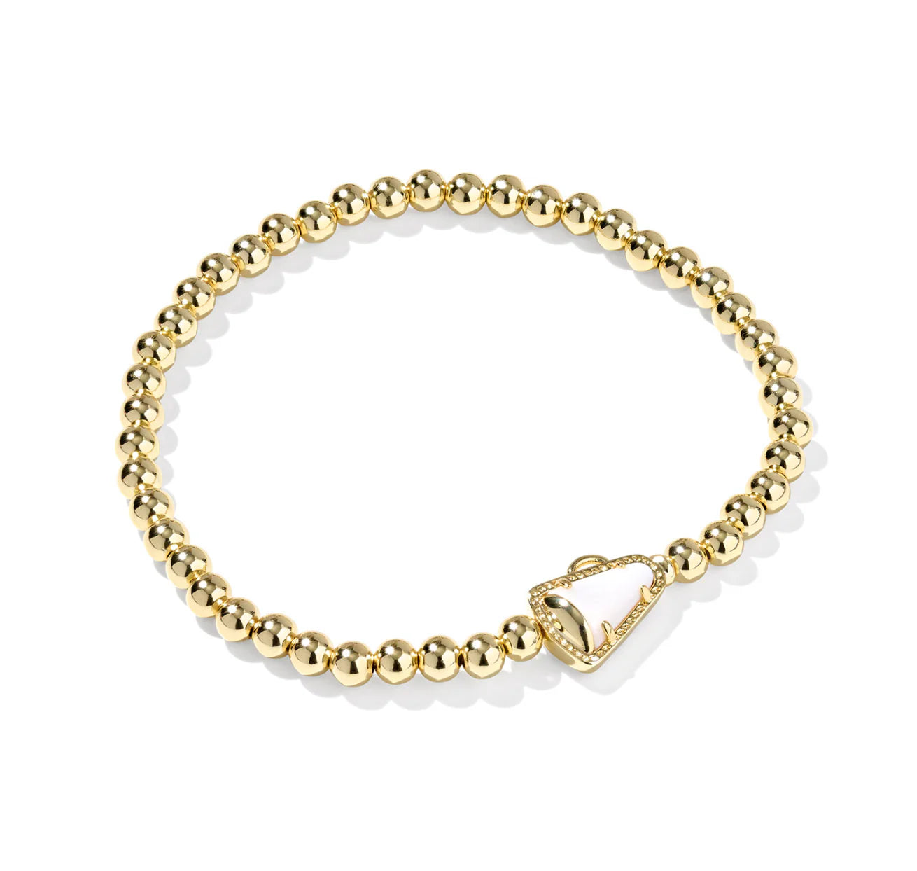 CHEER STRETCH BRACELET GOLD WHITE MOTHER OF PEARL