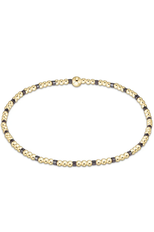 Hope Sincerity Pattern 2mm Bead Bracelet - Taupe With A Twist