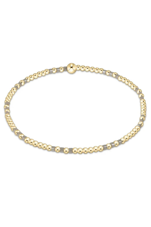 Hope Joy Pattern 2mm Bead Bracelet - Taupe With A Twist