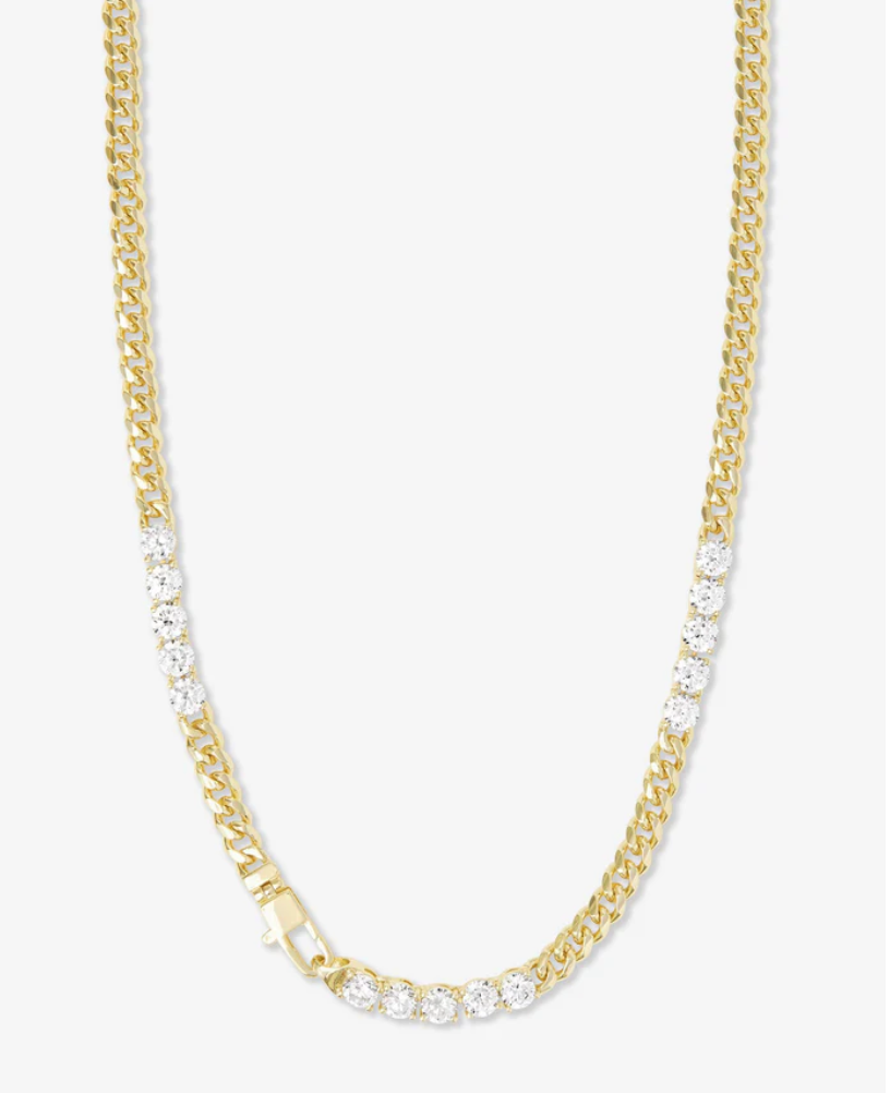 Baby Julian's Obsessed with Diamonds Necklace 16' GOLD-WHITE O/S