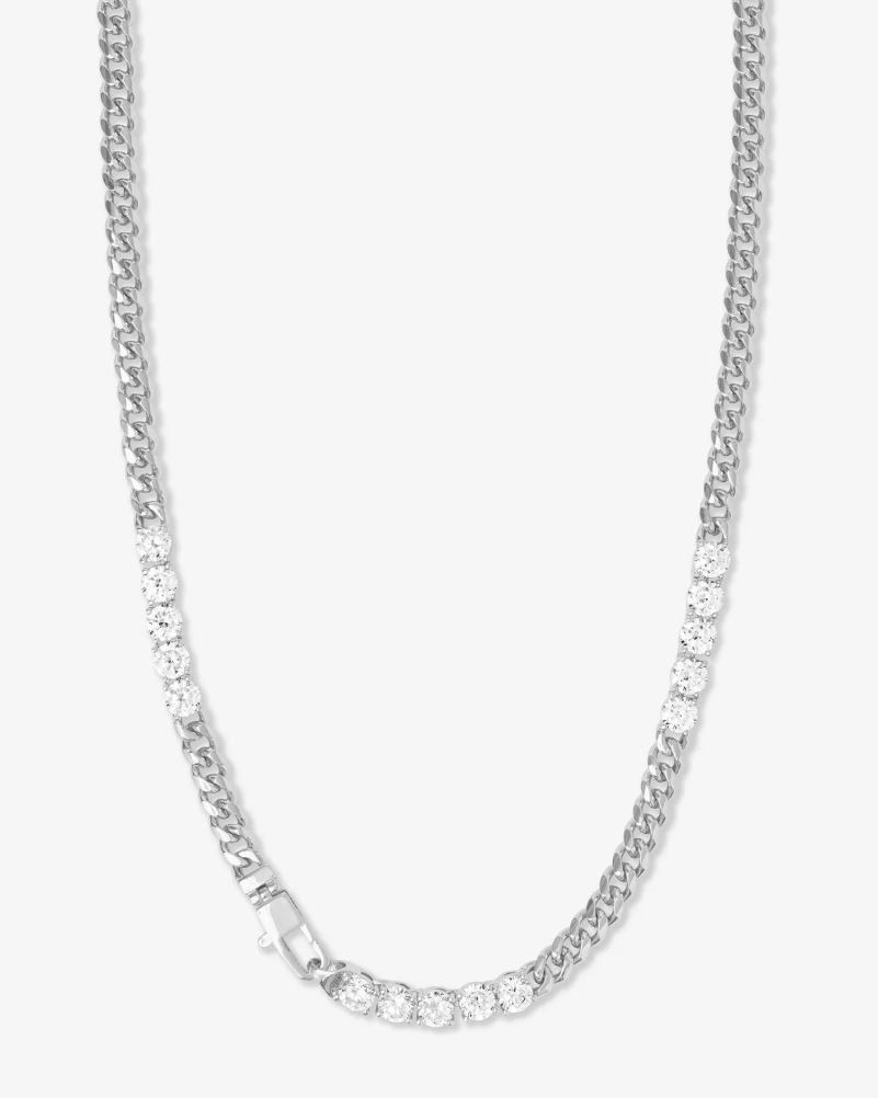 Baby Julian's Obsessed with Diamonds Necklace 16' SILVER-WHITE O/S