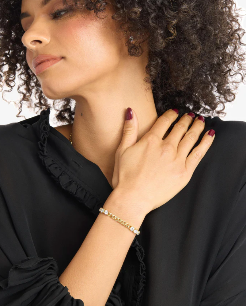 Baby Julian's Obsessed with Diamonds Bracelet GOLD-WHITE 7.5