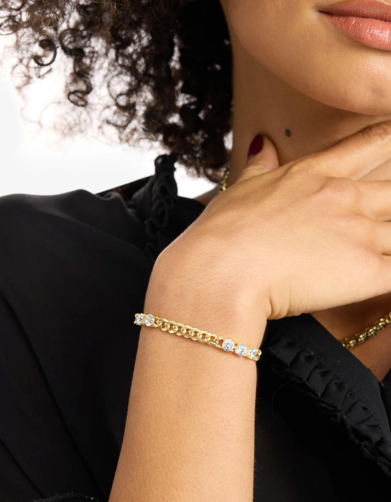 Baby Julian's Obsessed with Diamonds Bracelet GOLD-WHITE 6.5