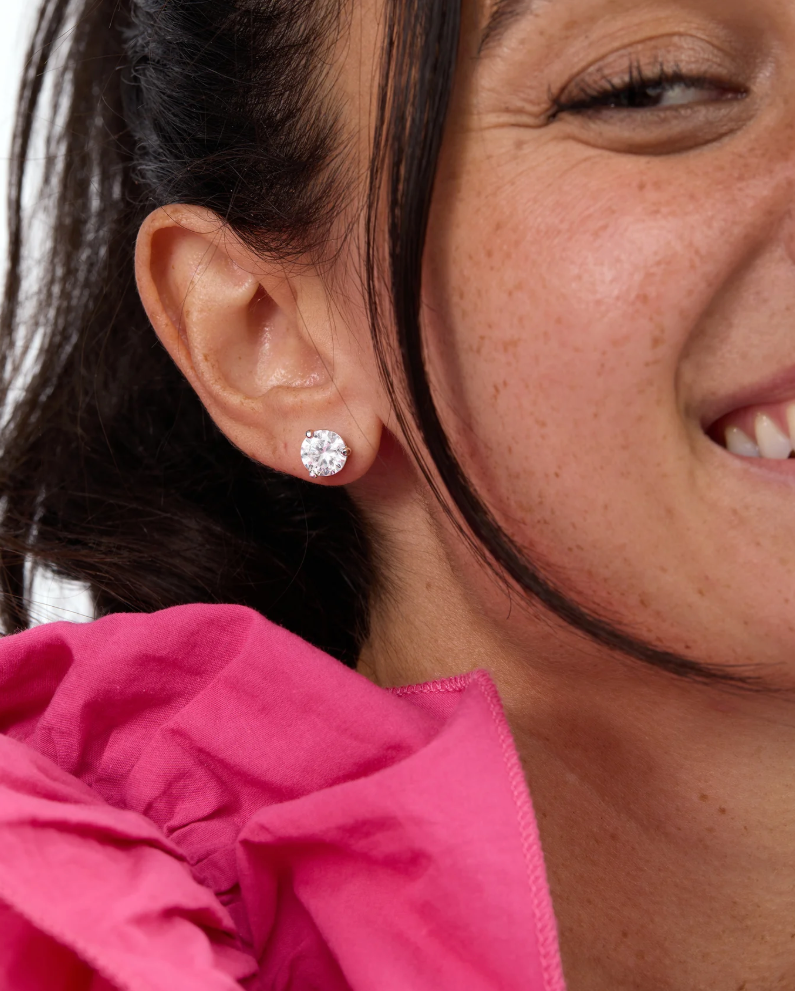 Not Your Basic 8mm Studs SILVER-WHITE O/S