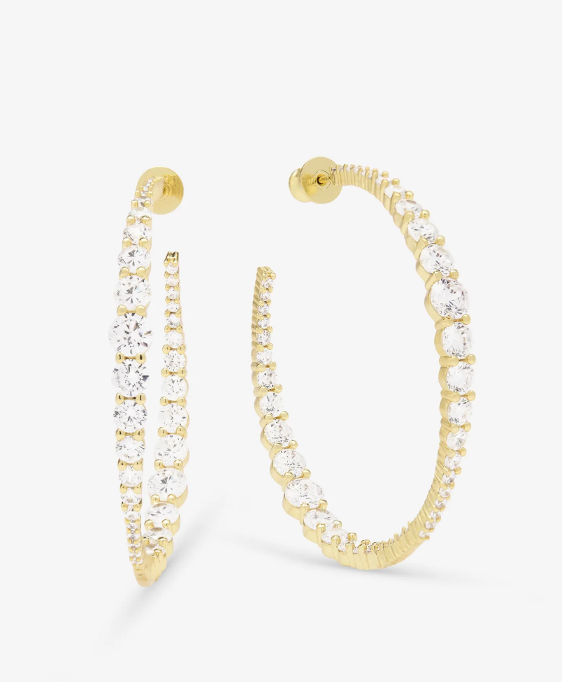 Oh She Fancy Graduated Hoops 2' GOLD-WHITE O/S