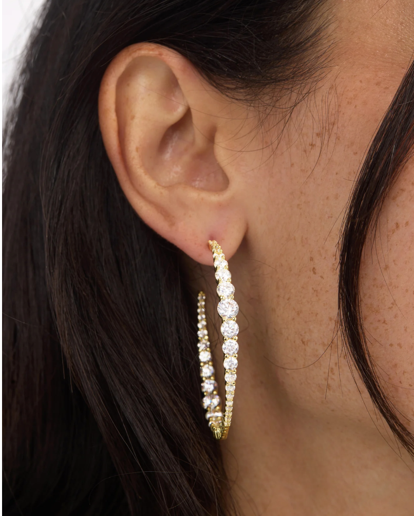 Oh She Fancy Graduated Hoops 2' GOLD-WHITE O/S