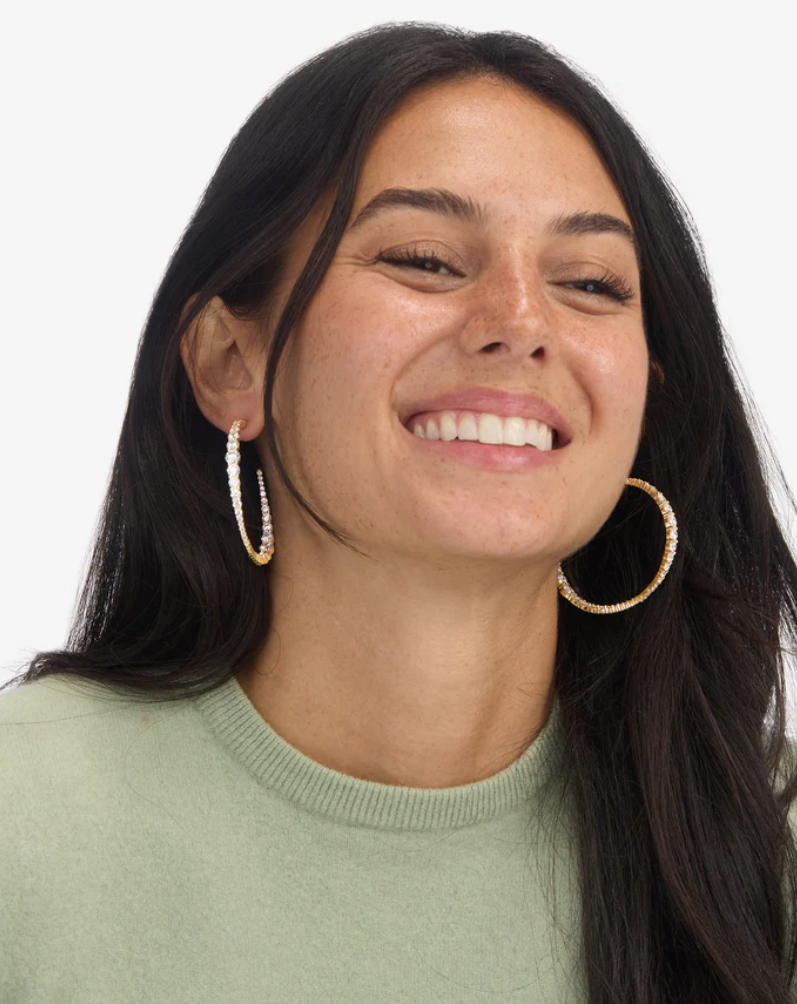 Oh She Fancy Graduated Hoops 2' GOLD-WHITE O/S