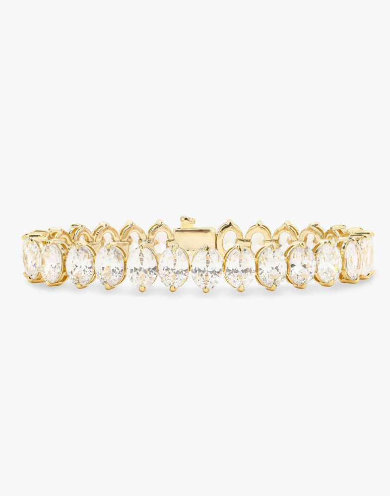Hello Gorgeous Tennis Bracelet GOLD-WHITE 6.5