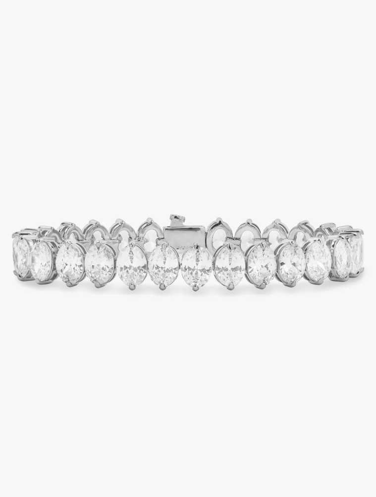 Hello Gorgeous Tennis Bracelet SILVER-WHITE 7.5