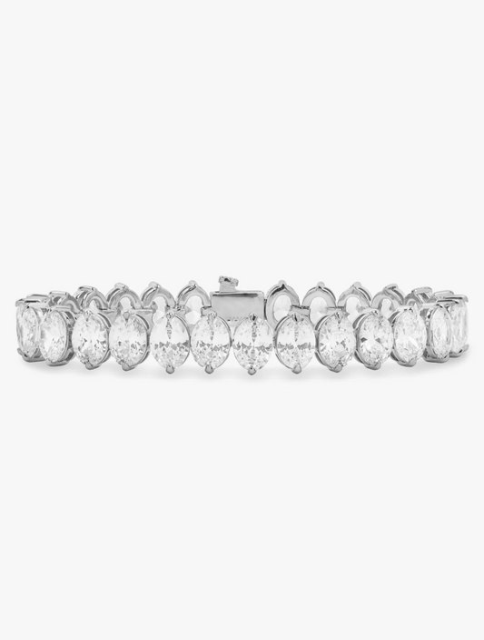 Hello Gorgeous Tennis Bracelet SILVER-WHITE 7.5