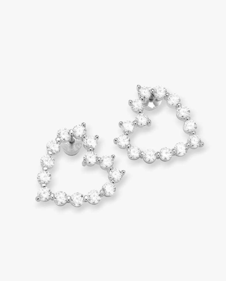 She's an Icon Baby Heart Earrings SILVER-WHITE O/S