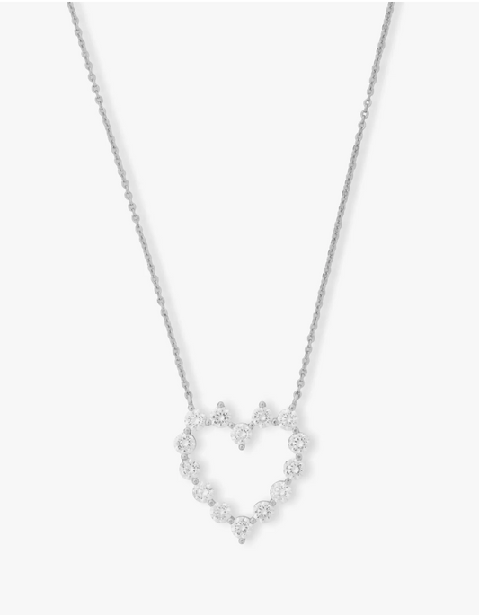 She's an Icon Baby Heart Necklace SILVER-WHITE O/S