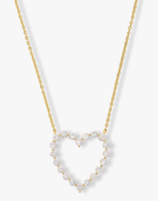 She's an Icon Heart Necklace GOLD-WHITE O/S