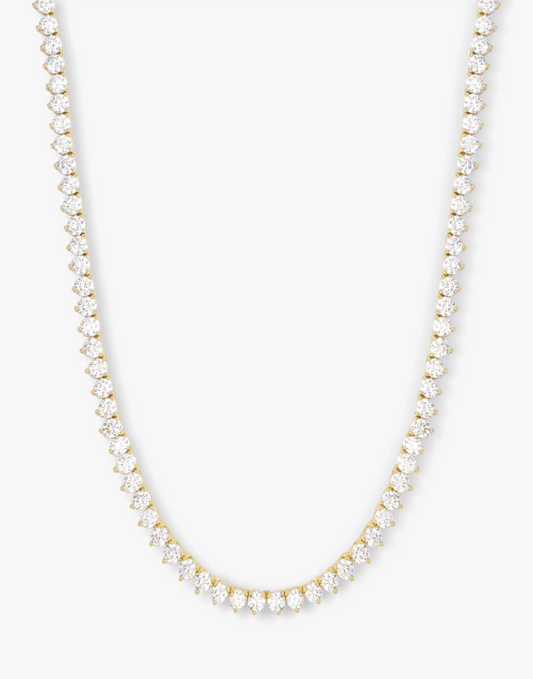 Mama Not Your Basic Tennis Necklace 16' GOLD-WHITE O/S