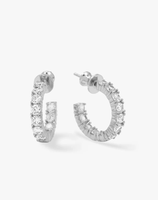 She's a Classic .75' Hoops SILVER-WHITE O/S