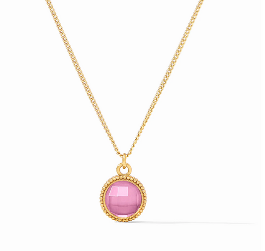 Fleur-de-Lis Solitaire Necklace-Iridescent Tourmaline Pink
-OS