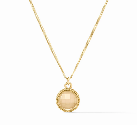 Fleur-de-Lis Solitaire Necklace-Iridescent Champagne-OS