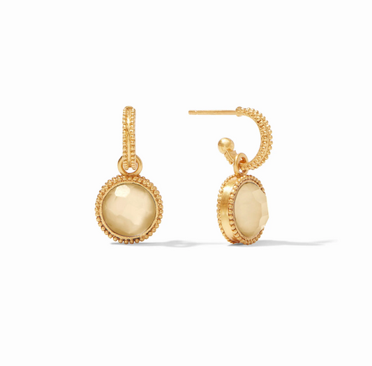 Fleur-de-Lis Hoop & Charm Earring-Iridescent Champagne
-OS