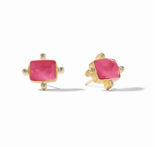 Clara Stud-Iridescent Raspberry