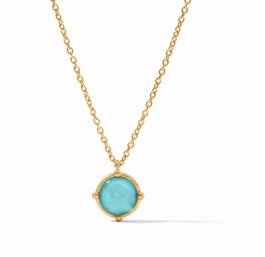Honeybee Solitaire Necklace-Iridescent Bahamian Blue-OS
