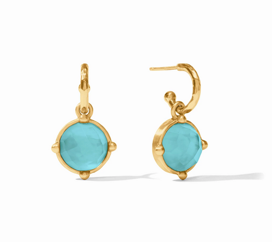 Honeybee Hoop & Charm Earring-Iridescent Bahamian Blue-OS