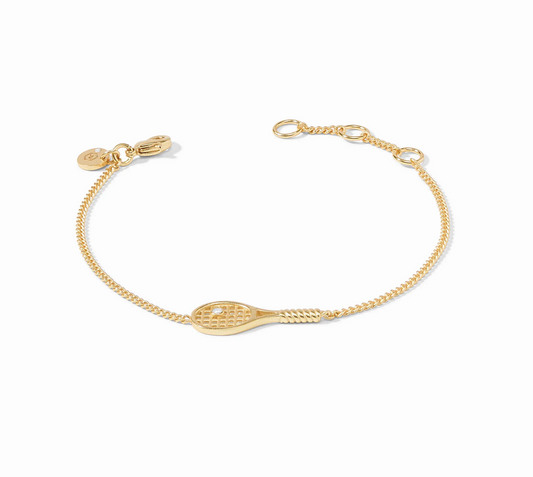 Tennis Racquet Delicate Bracelet-Cubic Zirconia-OS
